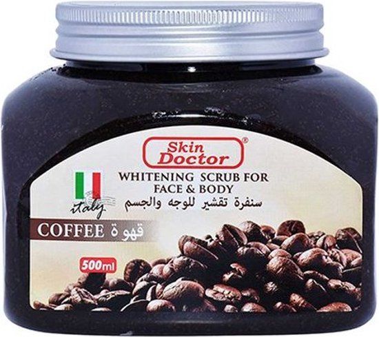 Skin Doctor Exfoliating Whitening Coffee Face and Body Scrub for Tan Removal & Soft-Smooth Skin for Women Removes Dirt & Dead Skin from Neck, Knees, Elbows & Arms-500ml.