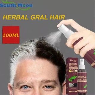 South Moon Herbal (Polygonum Multiflorum, Ginger, Ganoderma & Ginseng) White to Black Hair Serum, Nourishes and Restores Hair’s Natural Color, Anti-Grey Hair Serum Spray for Reducing Grey Hair-100ml.