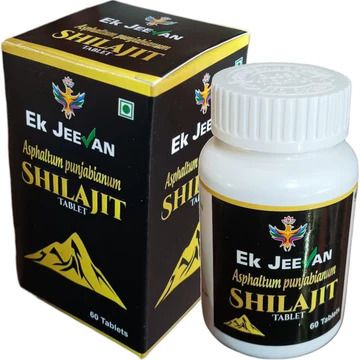 Ek Jeevan Shilajit 100% Ayurvedic Original and Pure Himalayan Shilajeet Tablets to Boost Immunity, Vigor & Vitality, Strength and Stamina and Power Supplement for Men-60’S.