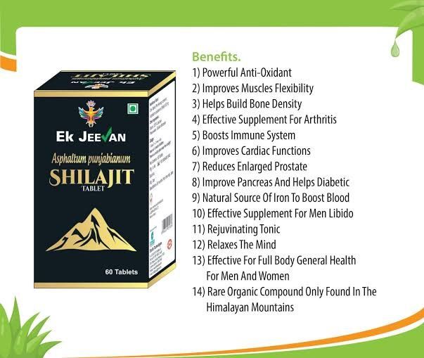 Ek Jeevan Shilajit 100% Ayurvedic Original and Pure Himalayan Shilajeet Tablets to Boost Immunity, Vigor & Vitality, Strength and Stamina and Power Supplement for Men-60’S.