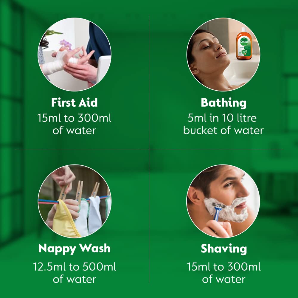 Dettol Antibacterial and All Purpose Disinfectant, Antiseptic Liquid for First Aid, Surface Disinfection and Personal Hygiene (Kills 99.9% of Bacteria and Viruses) - 4 Liters.