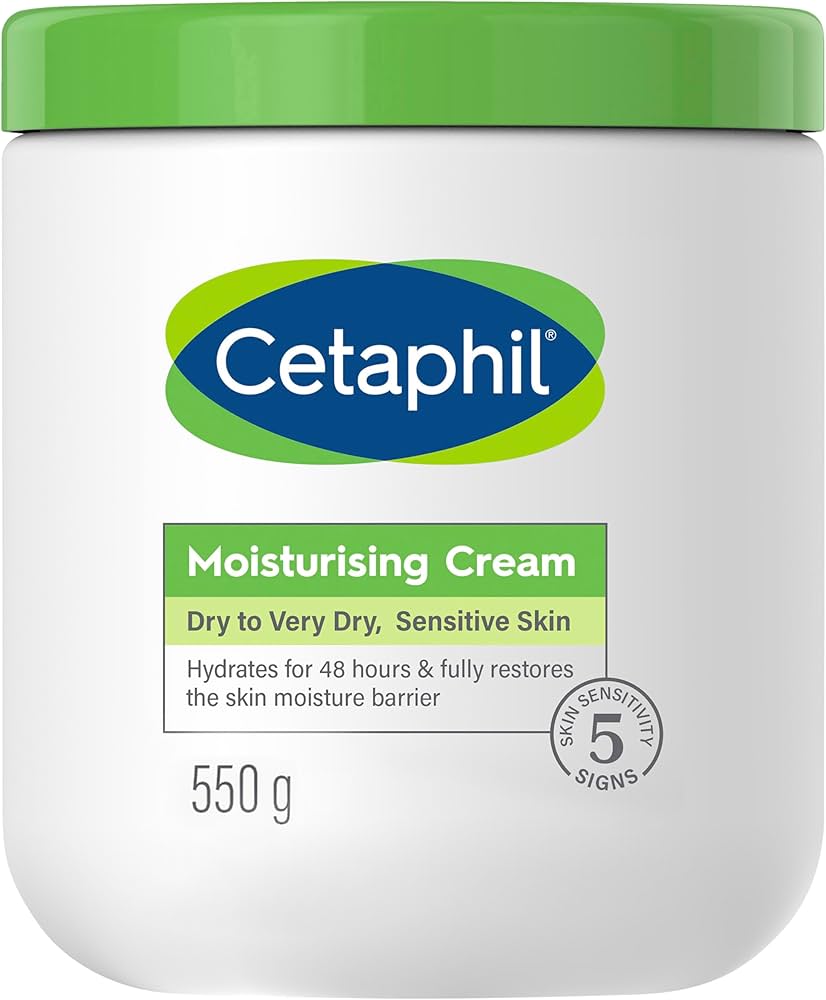 Cetaphil Moisturizing Face & Body Cream for All Skin Types Dry,Sensitive, and Damaged Skin, Moisturizes Up to 48 Hours-Fragrance Free Leaving skin feeling softened, smoothed, and comfortable-550G.