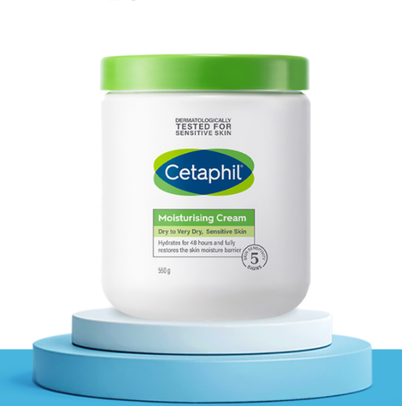 Cetaphil Moisturizing Face & Body Cream for All Skin Types Dry,Sensitive, and Damaged Skin, Moisturizes Up to 48 Hours-Fragrance Free Leaving skin feeling softened, smoothed, and comfortable-550G.