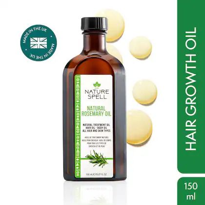 Nature Spell Rosemary Oil for Hair, Skin and Body,Pre-Diluted Treatment for Hair Loss Hair Growth,Thicker Hair & Dandruff, Adds Shine, Prevents Greying,Hydrating,Anti-Aging, Improves Complexion- 150mL