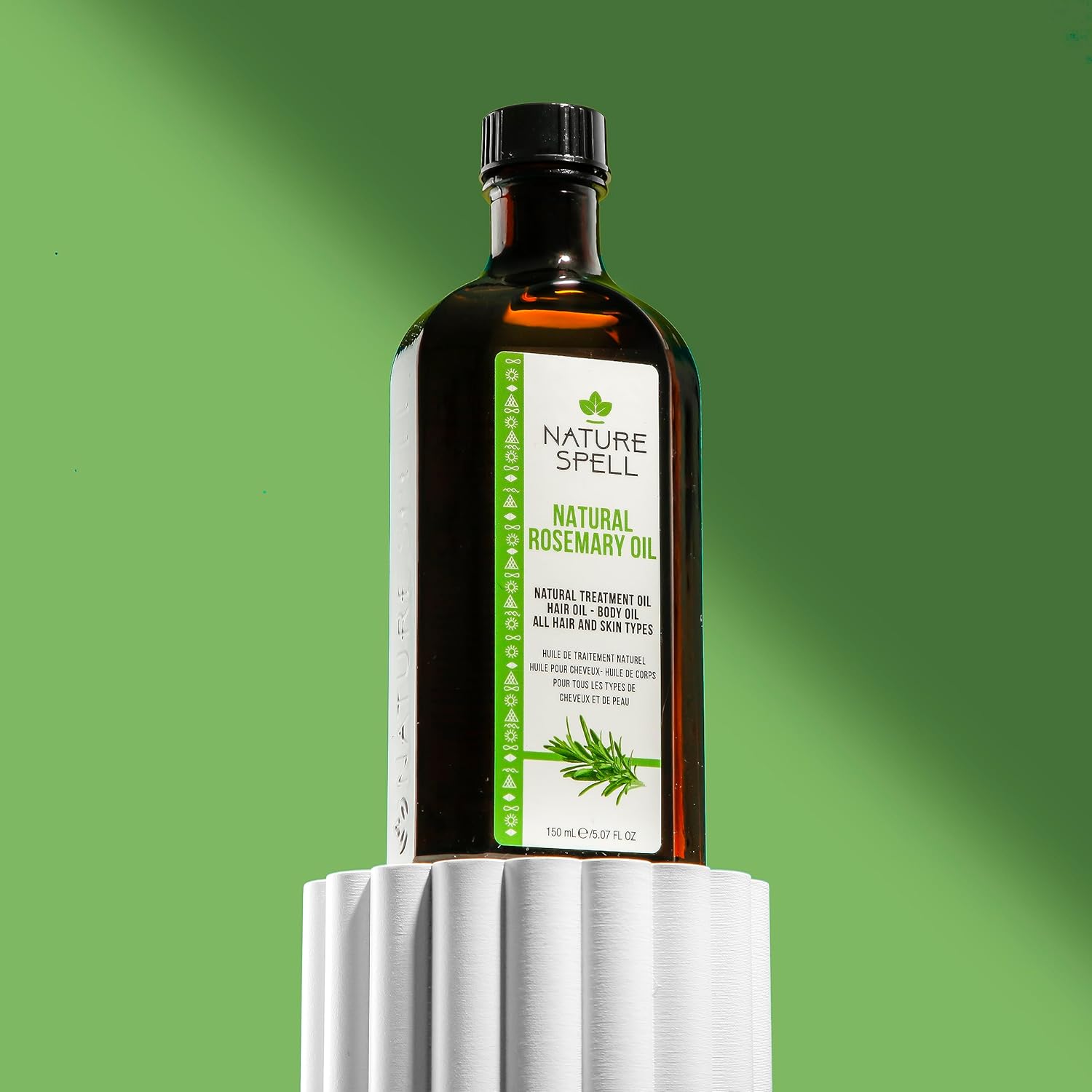 Nature Spell Rosemary Oil for Hair, Skin and Body,Pre-Diluted Treatment for Hair Loss Hair Growth,Thicker Hair & Dandruff, Adds Shine, Prevents Greying,Hydrating,Anti-Aging, Improves Complexion- 150mL