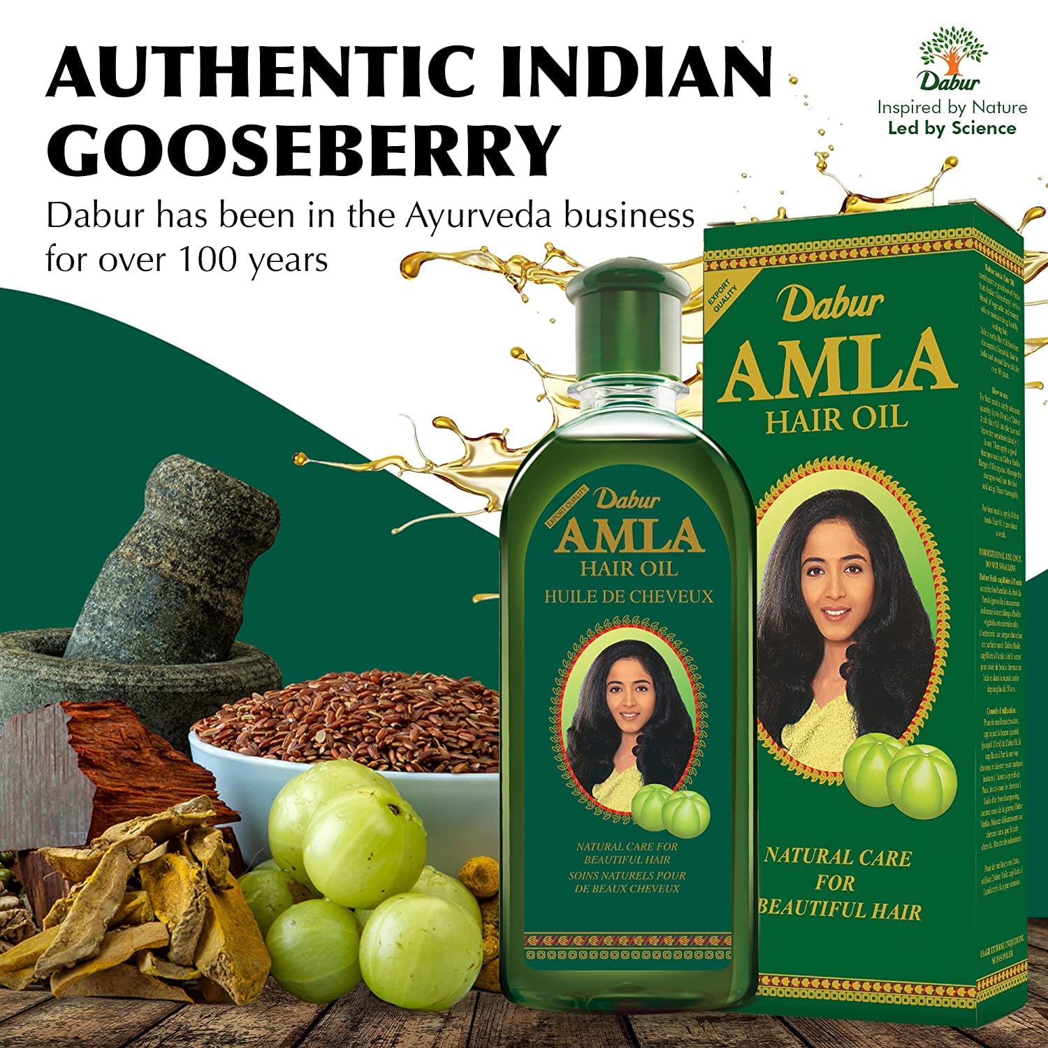 Dabur Amla Hair Oil With Natural Extracts Promotes Nourishment For Long, Strong, & Dark Hair for Men & Women, for Healthy, Moisturized Hair and Scalp (500ml) PLUS A FREE WIDE-Toothed COMB.