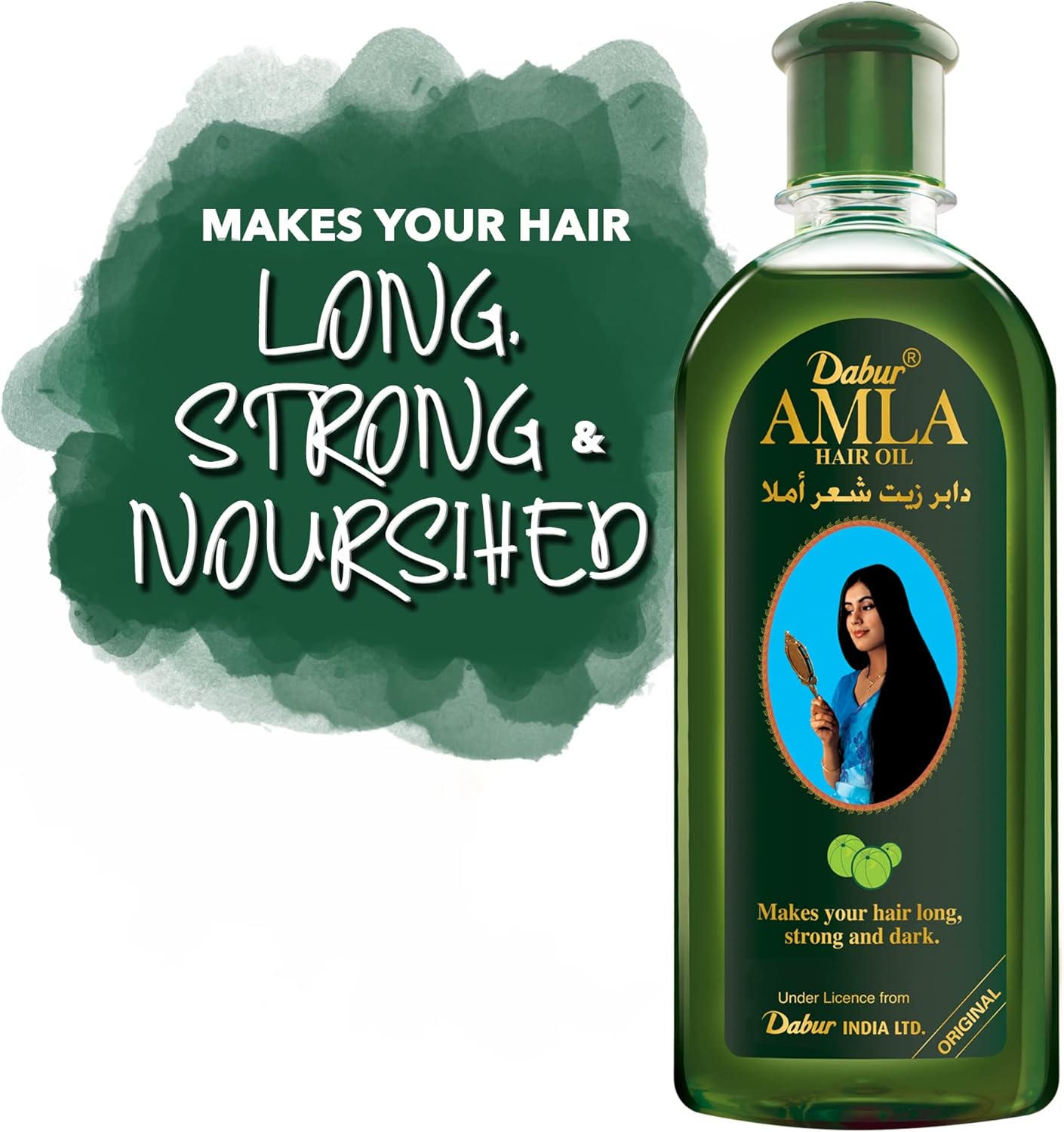 Dabur Amla Hair Oil With Natural Extracts Promotes Nourishment For Long, Strong, & Dark Hair for Men & Women, for Healthy, Moisturized Hair and Scalp (500ml) PLUS A FREE WIDE-Toothed COMB.