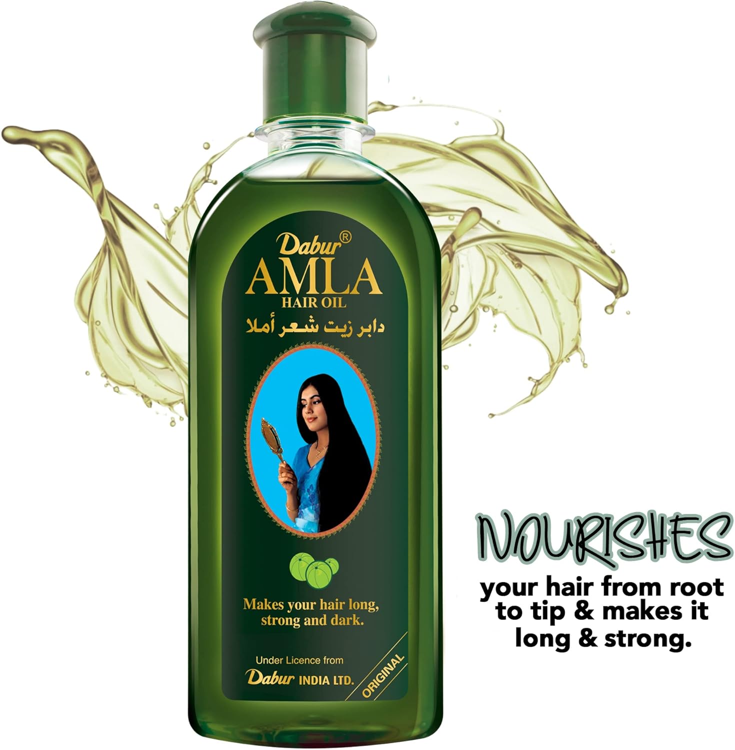 Dabur Amla Hair Oil With Natural Extracts Promotes Nourishment For Long, Strong, & Dark Hair for Men & Women, for Healthy, Moisturized Hair and Scalp (500ml) PLUS A FREE WIDE-Toothed COMB.