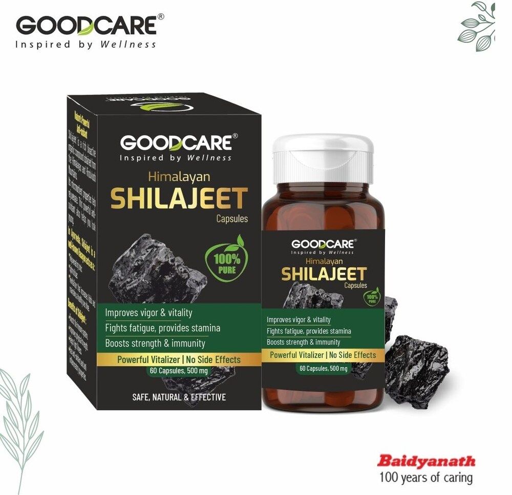 GOODCARE Pure Natural & Ayurvedic Himalayan Shilajit/Shilajeet  Performance Booster For Endurance and Boosts Strength and Stamina, energy & immunity, Improves Vigor and Vitality- 30 /15 DAYS Capsules