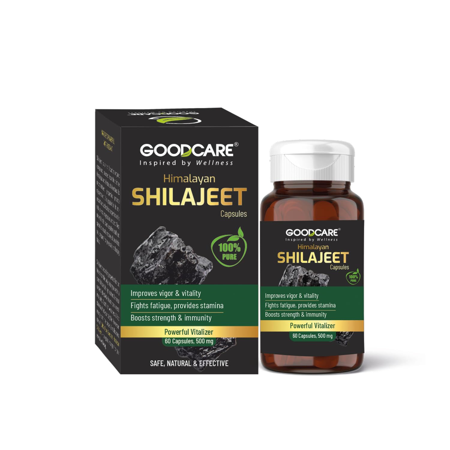 GOODCARE Pure Natural & Ayurvedic Himalayan Shilajit/Shilajeet  Performance Booster For Endurance and Boosts Strength and Stamina, energy & immunity, Improves Vigor and Vitality- 30 /15 DAYS Capsules