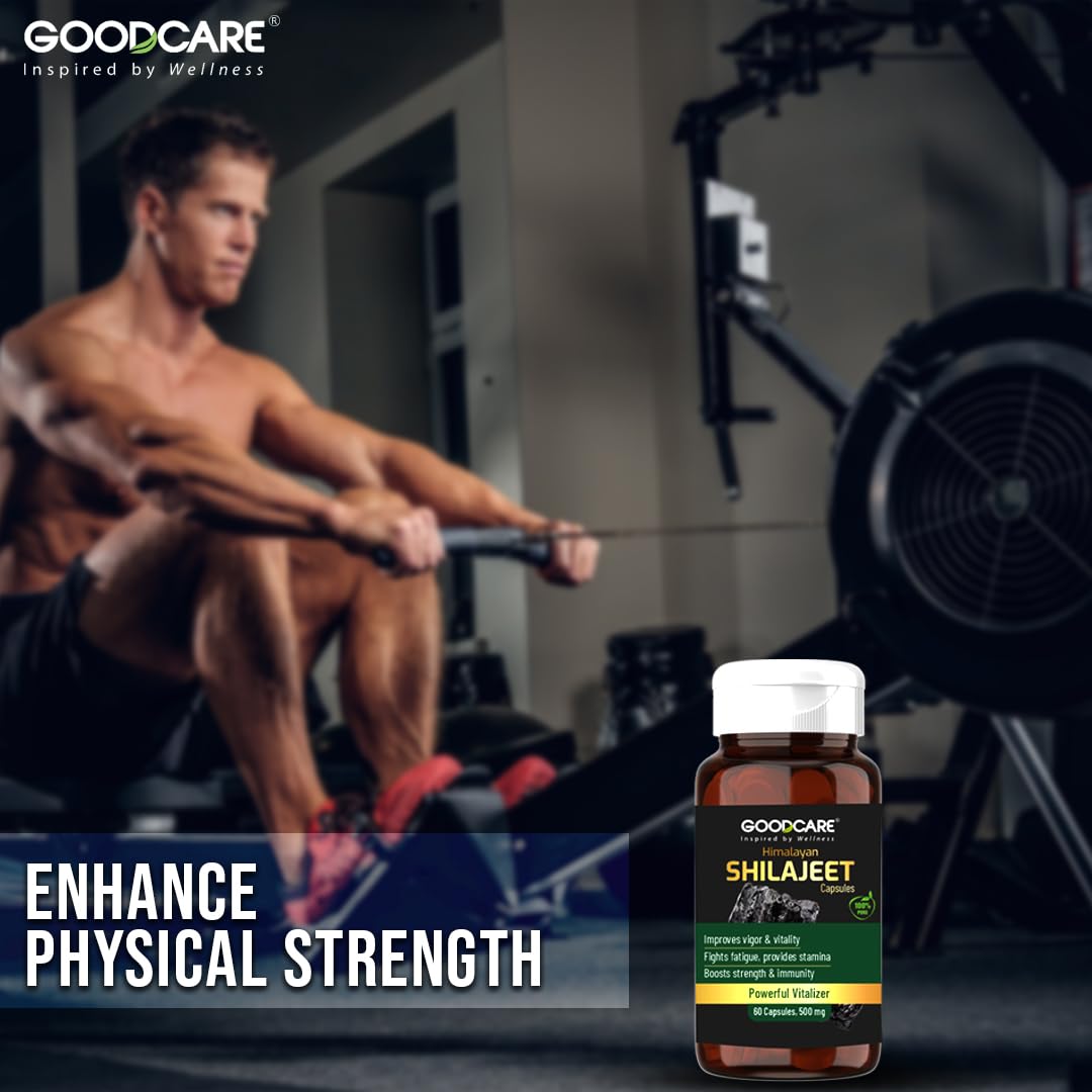 GOODCARE Pure Natural & Ayurvedic Himalayan Shilajit/Shilajeet  Performance Booster For Endurance and Boosts Strength and Stamina, energy & immunity, Improves Vigor and Vitality- 30 /15 DAYS Capsules