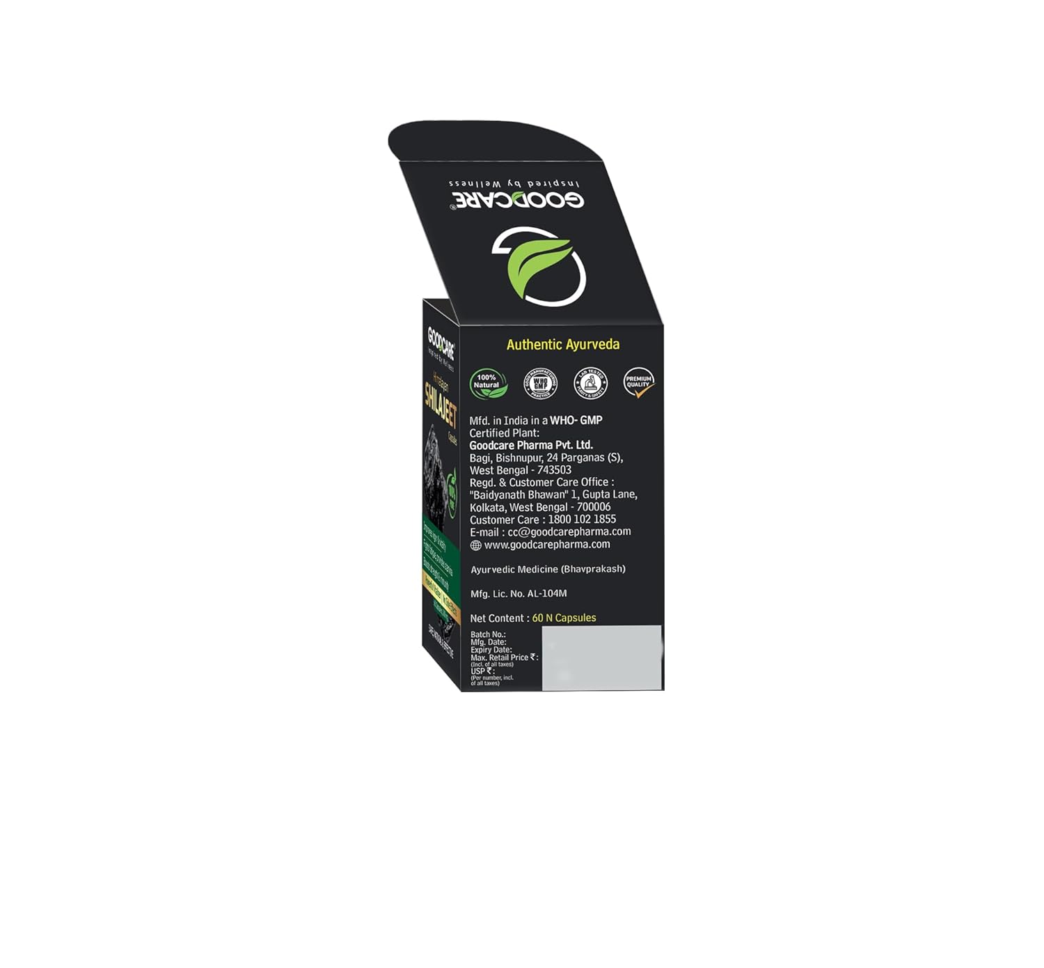 GOODCARE Pure Natural & Ayurvedic Himalayan Shilajit/Shilajeet  Performance Booster For Endurance and Boosts Strength and Stamina, energy & immunity, Improves Vigor and Vitality- 30 /15 DAYS Capsules