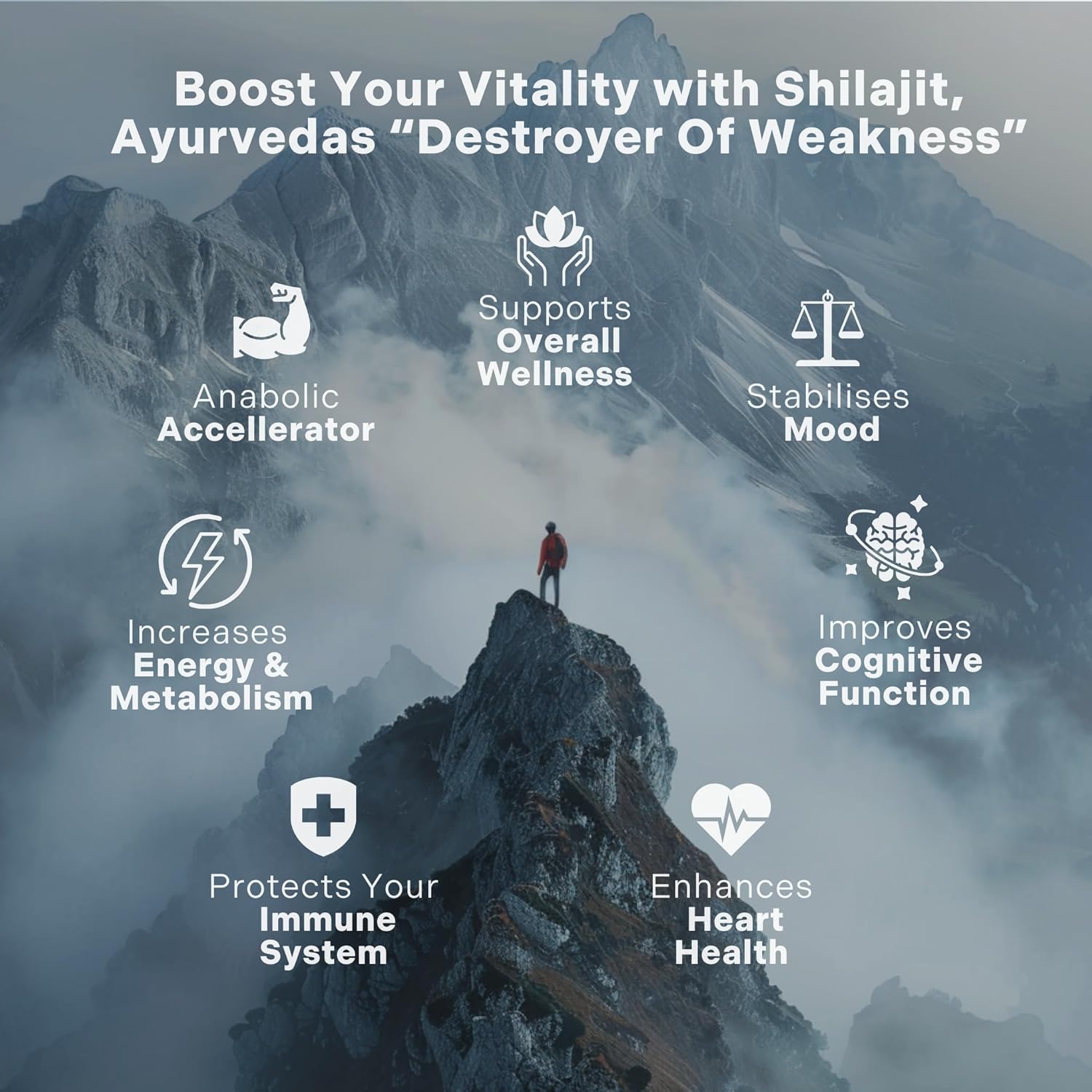 Himalayan Pure Organic Shilajit Resin 50g for Men & Women,Rich in 85+ Trace Minerals-Fulvic & Humic Acid, Natural Energy & Muscle Support, Vitality & Wellness Supplement PLUS A FREE SPOON,100 Serving.