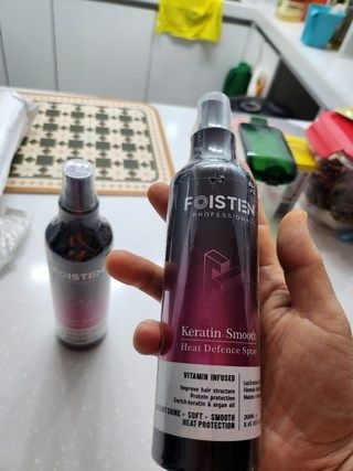 FOISTEN Heat Protectant Spray with Argan Oil, Keratin and Vitamins - Professional Grade Thermal Protector, Leave-in Conditioner, Anti-frizz, Shine and Rinse Free Formula Spray with Free Edge Brush.