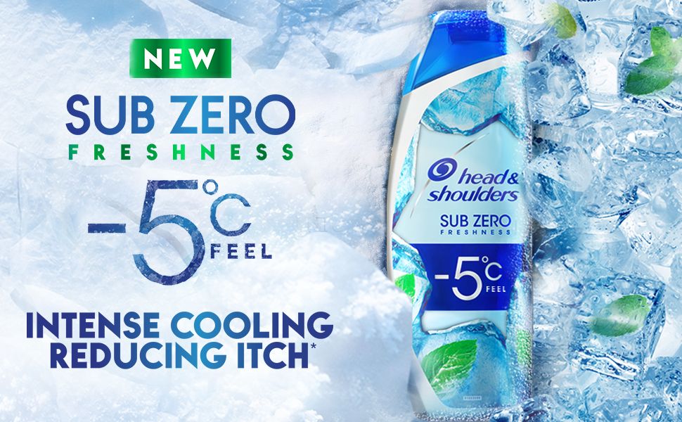 Head & Shoulders Sub-Zero Freshness removes up to 100% of visible dandruff for all hair Types:colored, chemically treated hair & leaves your scalp feeling intensely cool with a -5 °C sensation- 400ml.