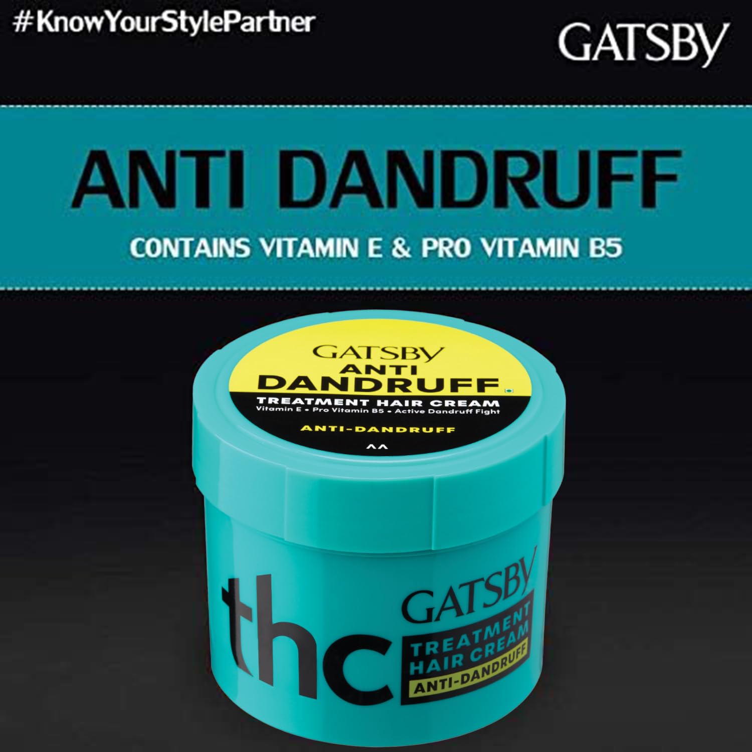 Gatsby Treatment Hair Cream-Anti-Dandruff,Reduces Flaking and Itchiness due to Dandruff-Contains Conditioning Agents, Vitamin E & Pro Vitamin B5,Non-Sticky, Non-Greasy,Fresh Spicy Citrus Fragrance.