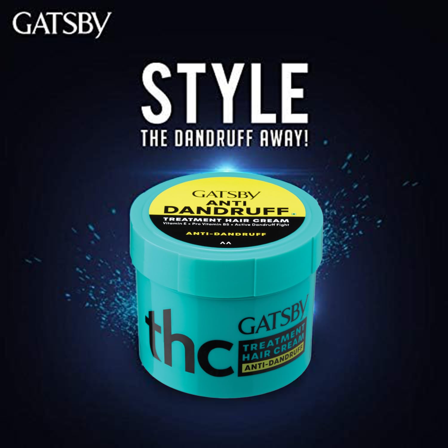 Gatsby Treatment Hair Cream-Anti-Dandruff,Reduces Flaking and Itchiness due to Dandruff-Contains Conditioning Agents, Vitamin E & Pro Vitamin B5,Non-Sticky, Non-Greasy,Fresh Spicy Citrus Fragrance.