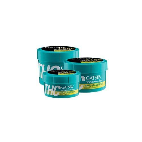 Gatsby Treatment Hair Cream-Anti-Dandruff,Reduces Flaking and Itchiness due to Dandruff-Contains Conditioning Agents, Vitamin E & Pro Vitamin B5,Non-Sticky, Non-Greasy,Fresh Spicy Citrus Fragrance.
