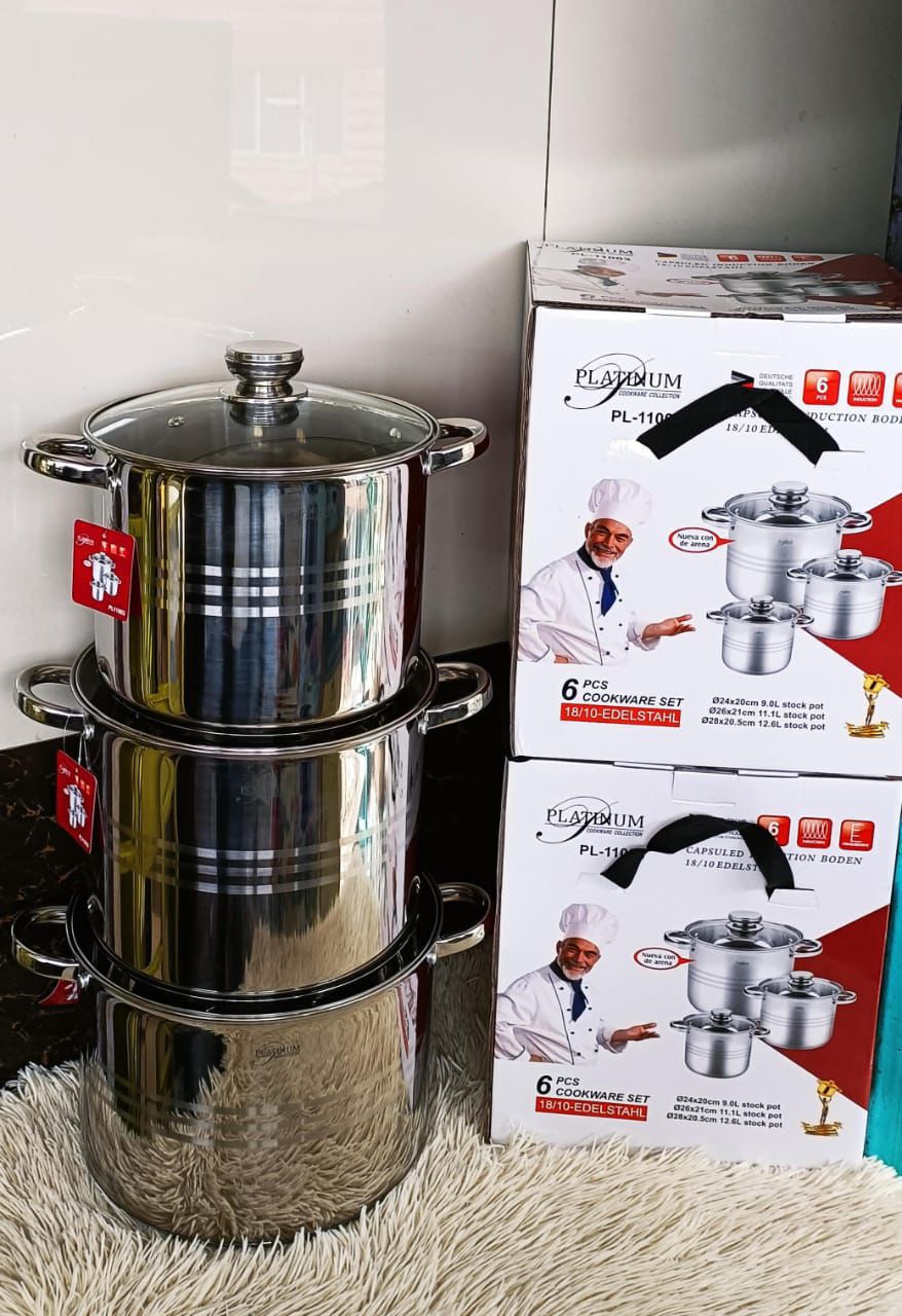 6Pcs High Quality Kitchen Platinum Cookware