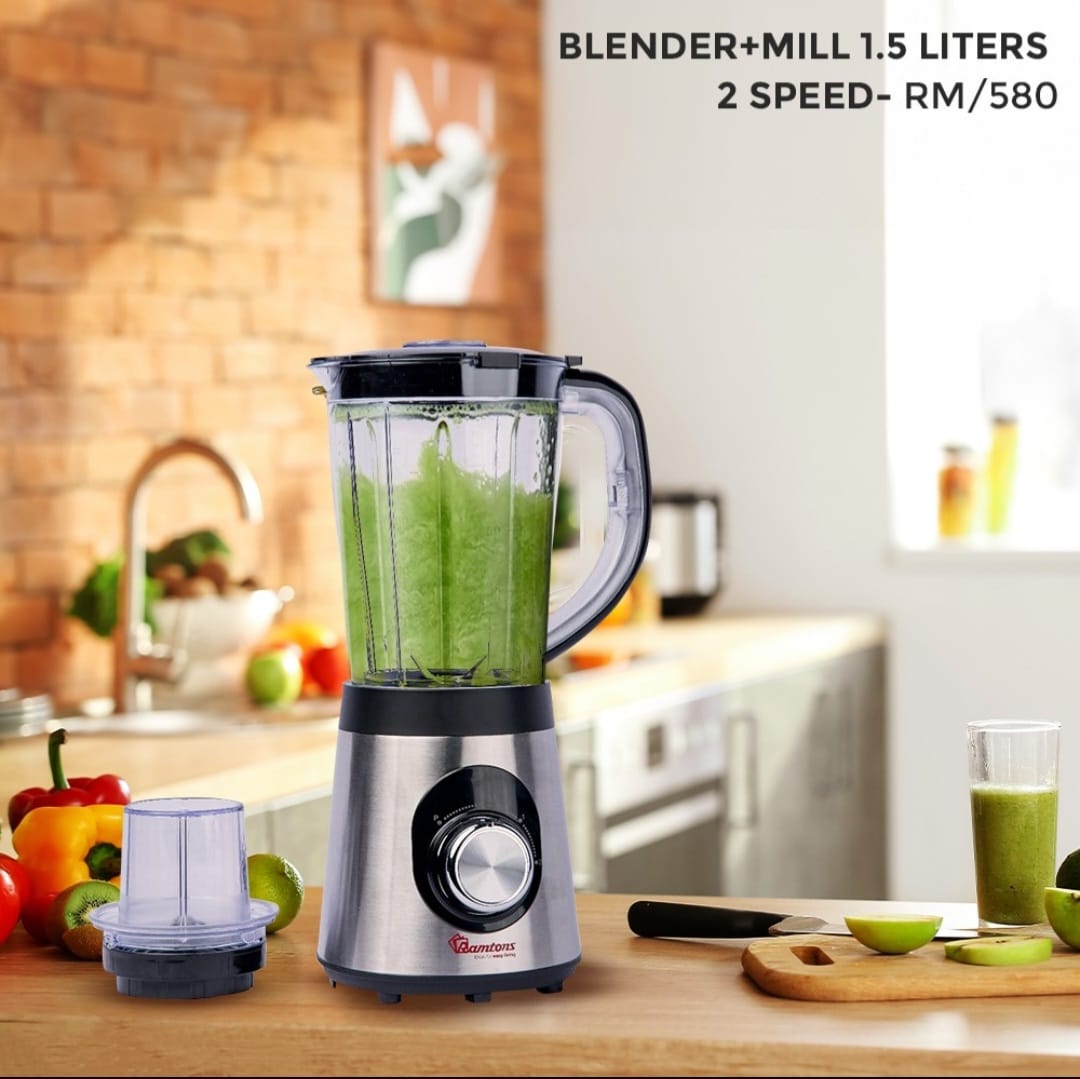 [ PRICE OFFER🤩🤩✨...ONLY AT KILIMALL !!! ] 1Pc Classy Very Quality Easily Affordable RM580 Ramtons Blender with Mill (1.5L) Plastic jar.✅With measure cup.
