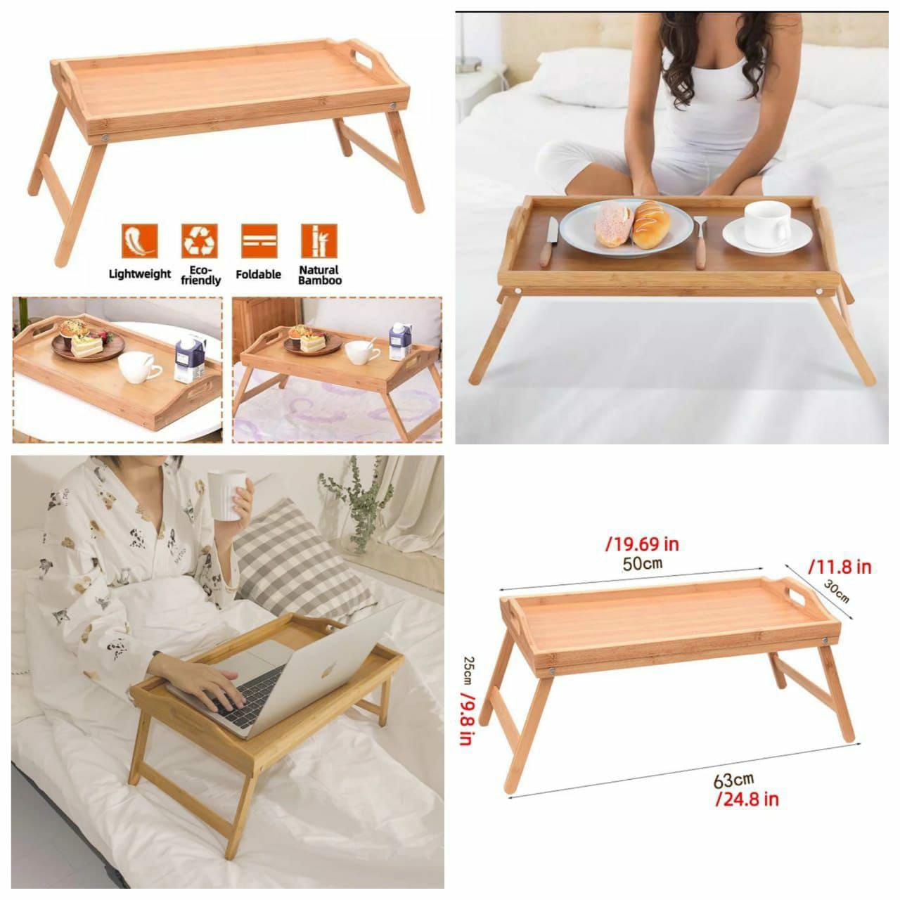 [ MAKES IT EASY AND SAVE COSTS😍😍✨!!!! ] 1Pc Classy Very Quality Foldable Bamboo Tray  🔅Foldable legs hence portable at Best Price