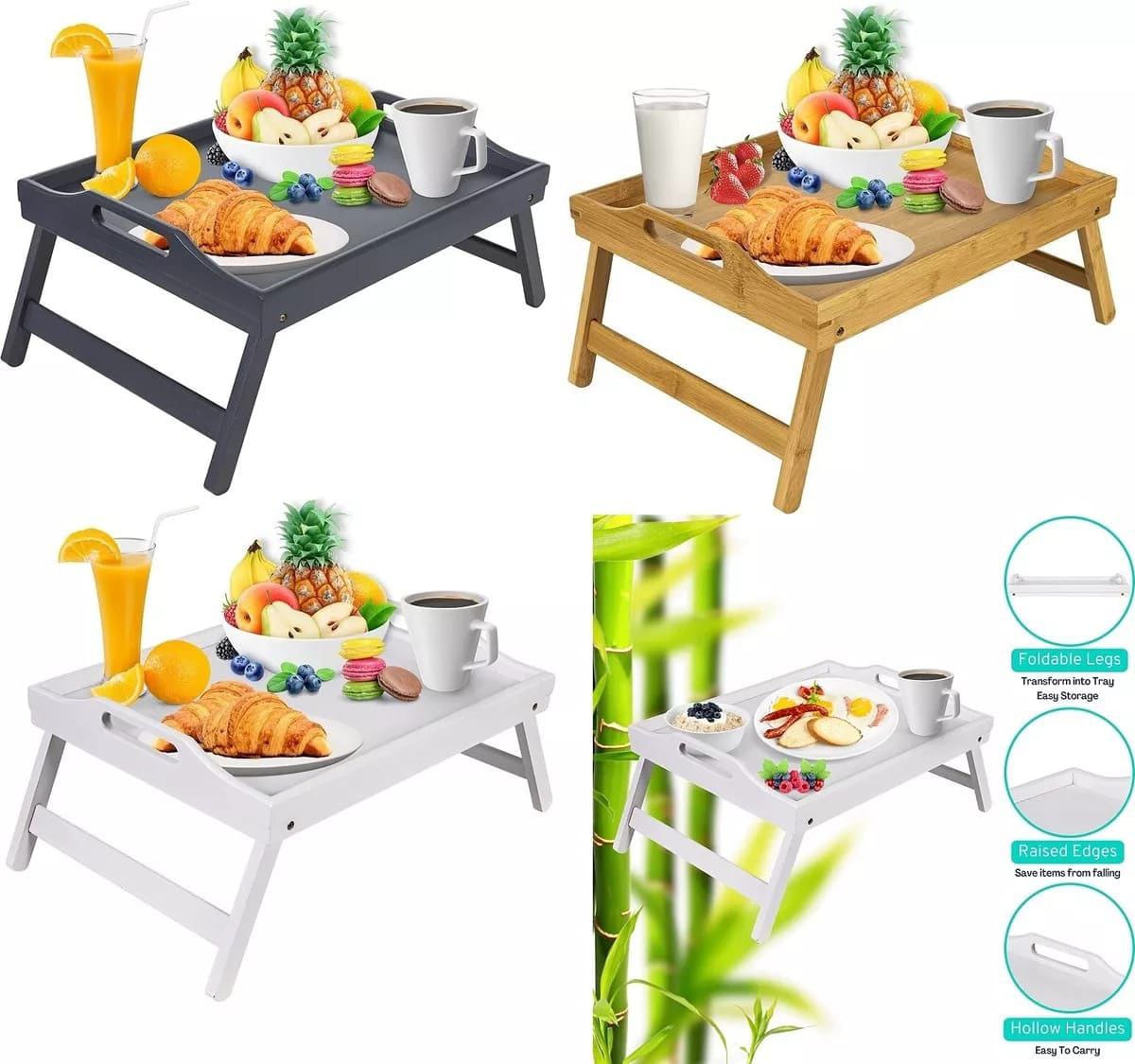 [ HOT DEALS🤩🤩✨...ONLY AT KILIMALL !!! ] 1Pc Brand New Very Quality Durable Foldable Bamboo Tray  🔅Foldable legs hence portable at Best Price