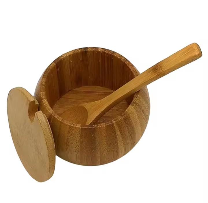 [🔥SPECIAL LIMITED OFFER🔥 🥑🌽ONLY AT KILIMALL !!! ]  1Pc Classy Very Quality Durable ❇️320ml Bamboo sugar dish with bamboo teaspoon at Best Price