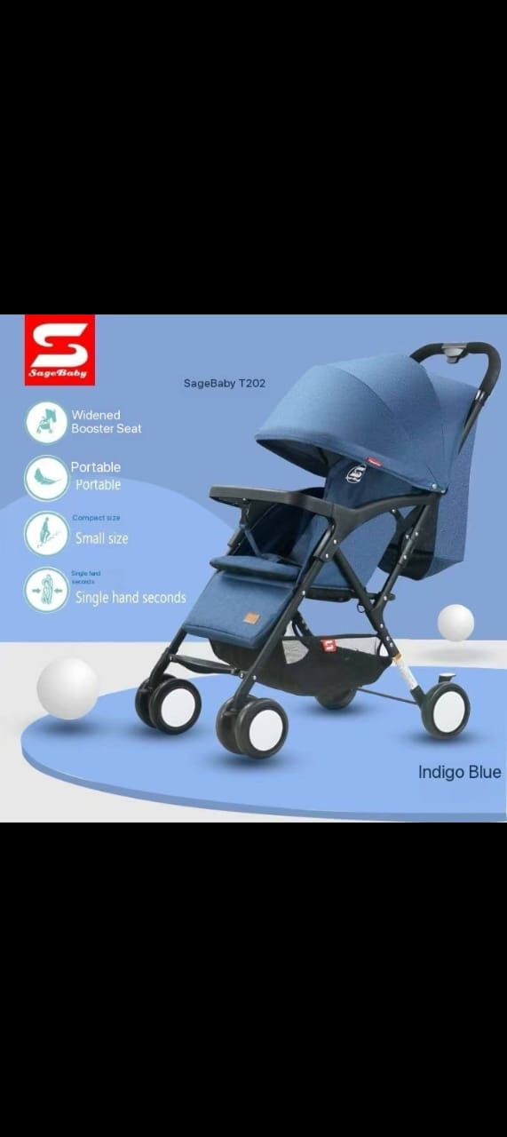 [🤑🥑GRAB IT AT  LOW PRICE+ ADDED OFFERS **🥑🌽 ]  1Pc Brand New Very Quality Durable & Portable SageBaby T202 Foldable Baby Stroller with widened booster seat at Best Price