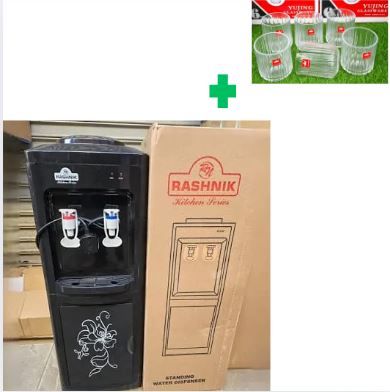 [🔥SPECIAL LIMITED OFFER 🤩🤩✨JUST FOR YOU !!! ] 1Pc Brand New Classy Very Quality Durable  Rashnik water dispenser black Hot and normal ..That Comes With Free 6Pcs 150ml Glasses