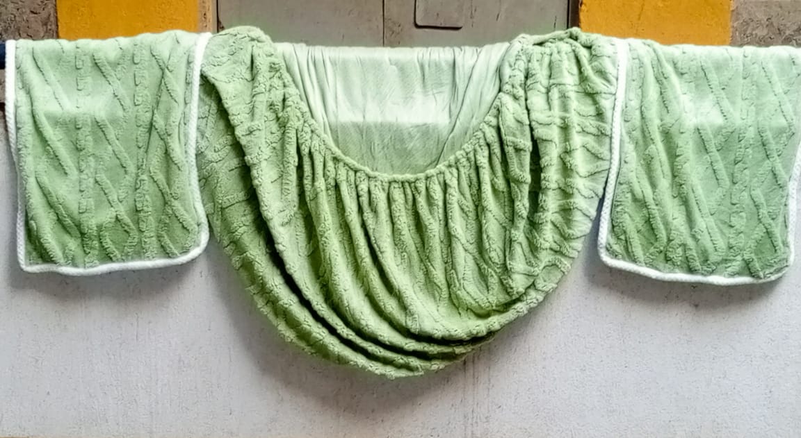 🎁 BEST PRICE 🎁 - 3pc Jacquard Sherpa Fleece Bedding Set (1 Fitted Sherpa Cover + 2 Pillowcases) – Size 6*7, Affordable Price