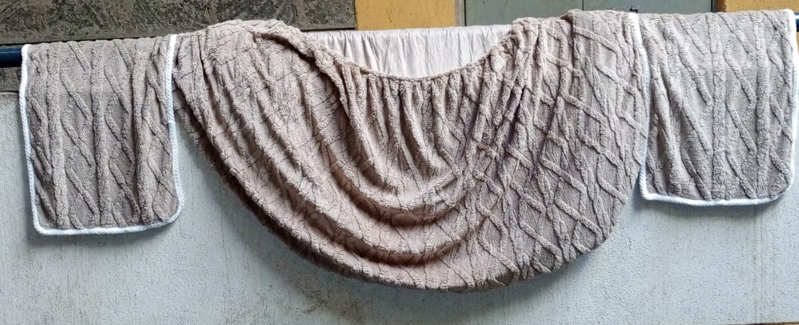 🎁 BEST PRICE 🎁 - 3pc Jacquard Sherpa Fleece Bedding Set (1 Fitted Sherpa Cover + 2 Pillowcases) – Size 6*7, Affordable Price