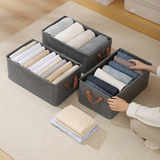 🔥 BEST DEAL OFFER 🔥 – 1 PC Foldable Clothes Storage Box Organizer – Jeans, Sweaters & Wardrobe Drawer Shelf – Size 45 × 28 × 20 cm