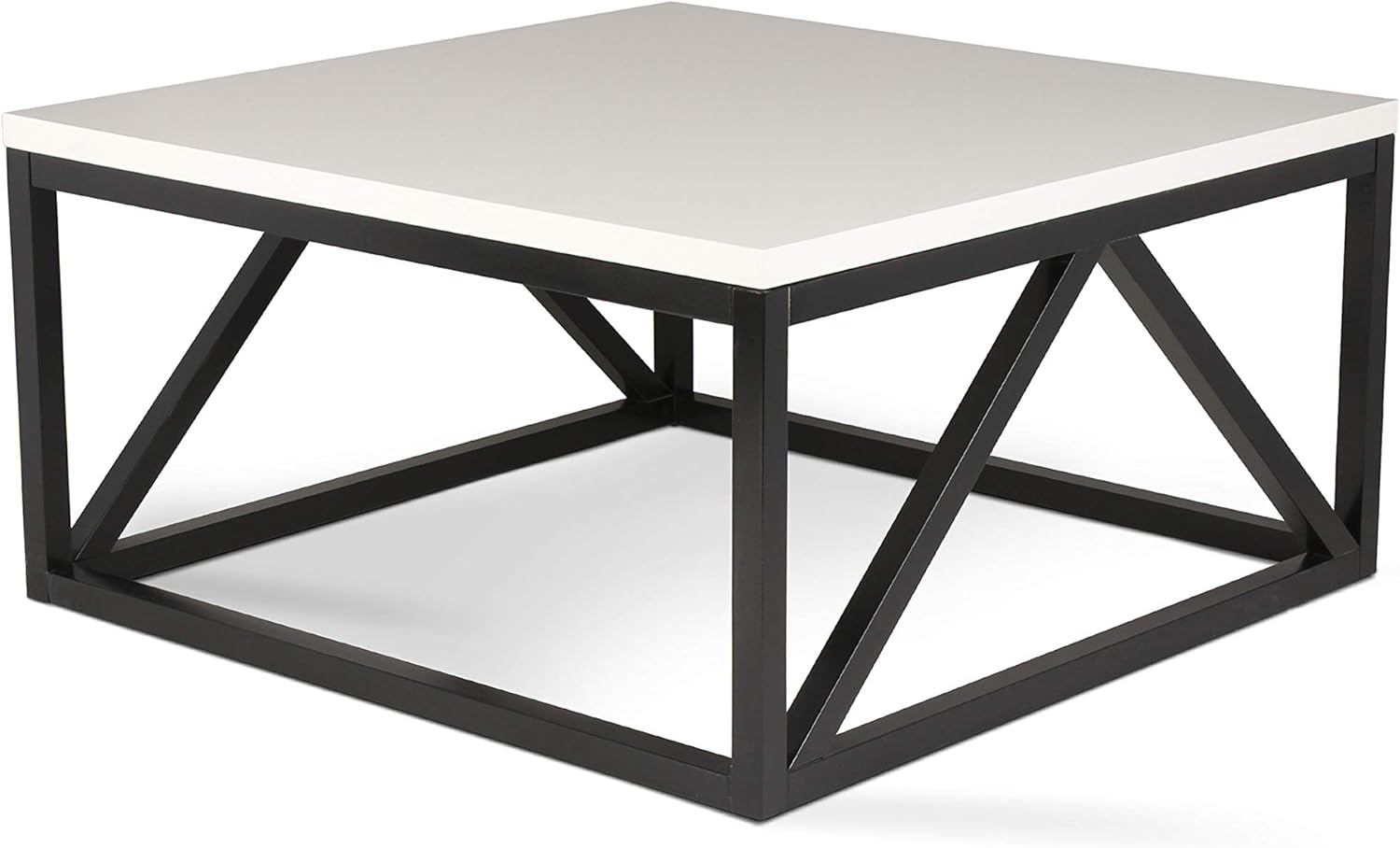 Wendo Modern Coffee Table – 60x60cm Square MDF Top with Metal Frame for Stylish Living Rooms in Kenya