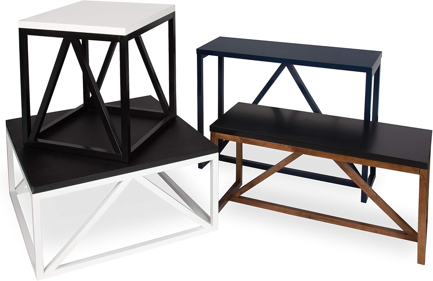 Wendo Modern Coffee Table – 60x60cm Square MDF Top with Metal Frame for Stylish Living Rooms in Kenya