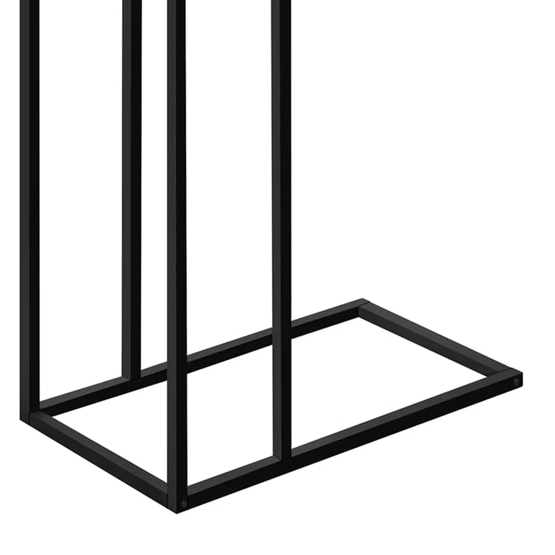 Sasha C-Shaped Side Table – Portable White Top with Black Metal Frame for Sofa, Bedside, Laptop & Snack Use in Kenya