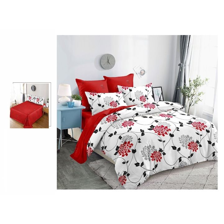 High-Quality Cotton Bedsheet Set – 1 Flat Sheet, 1 Fitted Sheet, and 4 Pillowcases for Ultimate Comfort