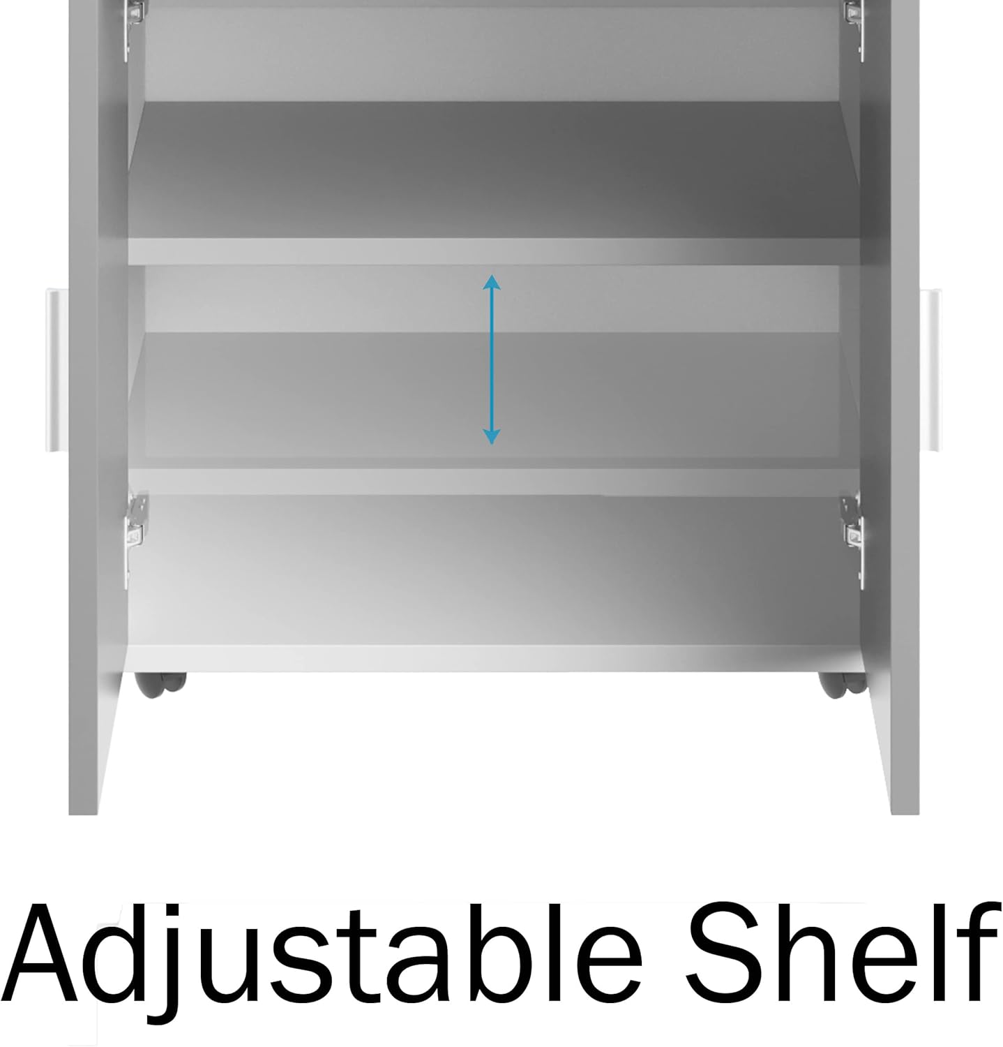 Microwave Stand with Drawer – White & Gray Rolling Kitchen Storage Cabinet with Doors & Locking Wheels, Freestanding Utility Shelf for Kenyan Homes