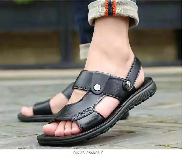 FEELING Men's sandals Summer new men's beach shoes PVC lightweight breathable anti-slip wear-resistant soft sole men's dual-use cool slippers