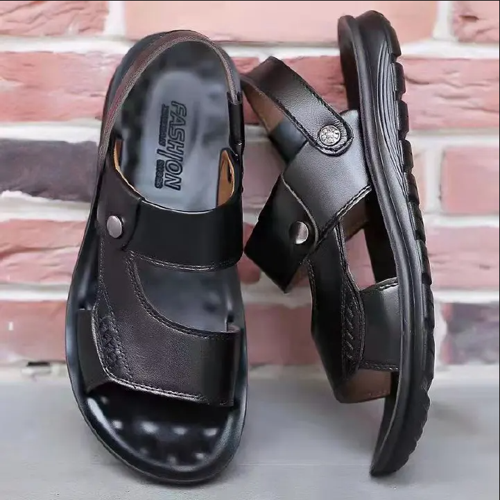 FEELING Men's sandals Summer new men's beach shoes PVC lightweight breathable anti-slip wear-resistant soft sole men's dual-use cool slippers