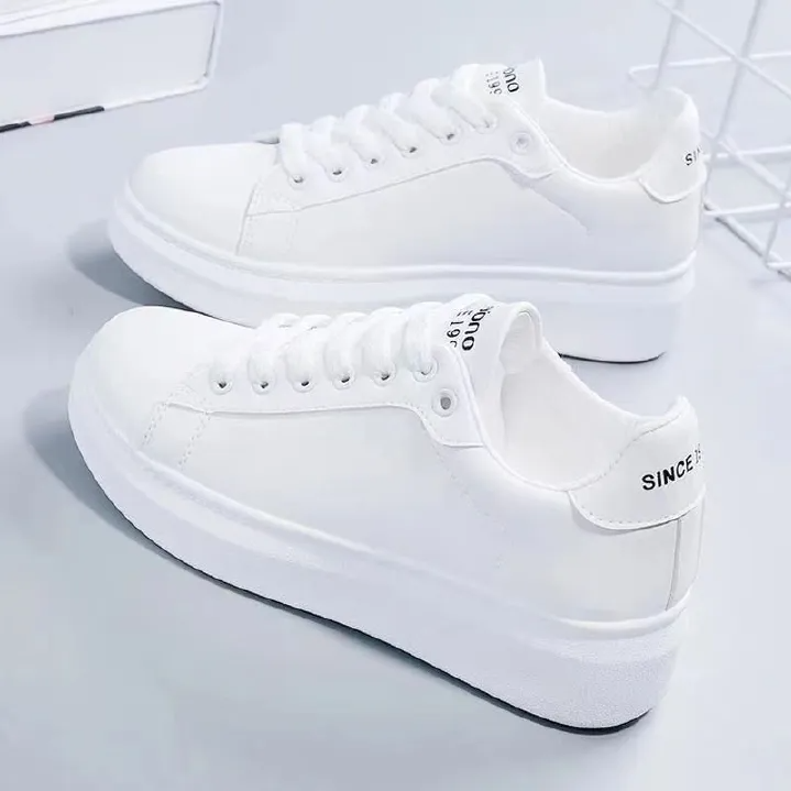 FEELING Nen shoes women's Little white spring new versatile thick soled shoes female student sports board shoes