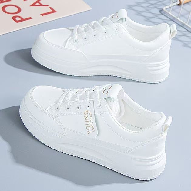 【Best Seller】FEELING New Fashion White Sneakers, High-Quality PU Leather Women's Shoes, Casual Sneakers, Student Shoes