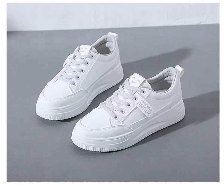 【Best Seller】FEELING New Fashion White Sneakers, High-Quality PU Leather Women's Shoes, Casual Sneakers, Student Shoes