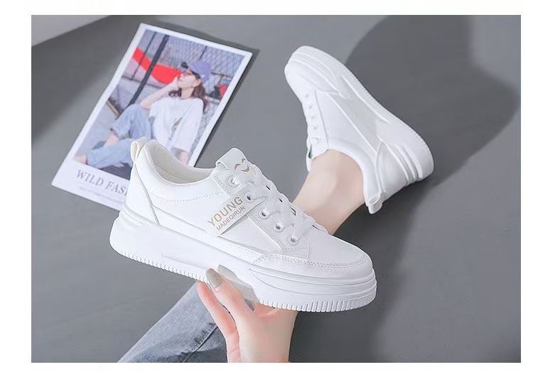 【Best Seller】FEELING New Fashion White Sneakers, High-Quality PU Leather Women's Shoes, Casual Sneakers, Student Shoes