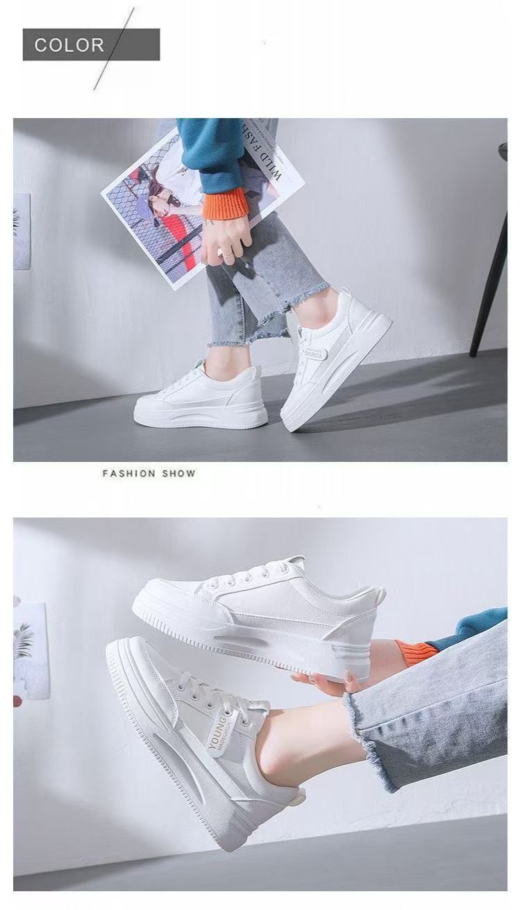 【Best Seller】FEELING New Fashion White Sneakers, High-Quality PU Leather Women's Shoes, Casual Sneakers, Student Shoes
