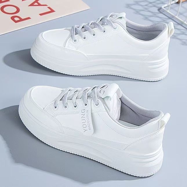 【Best Seller】FEELING New Fashion White Sneakers, High-Quality PU Leather Women's Shoes, Casual Sneakers, Student Shoes
