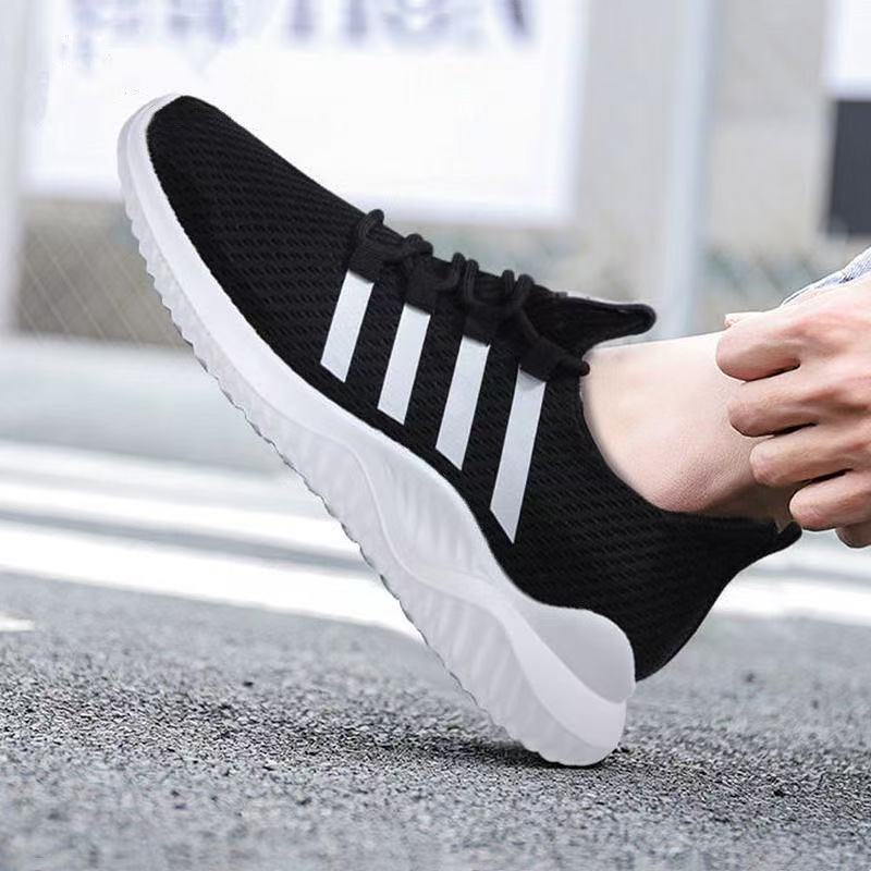 FEELING New Trendy Men's shoes Breathable Mesh Sports Shoes  Lightweight Running Sneakers for Men Classic Black & White Casual Athletic Footwear