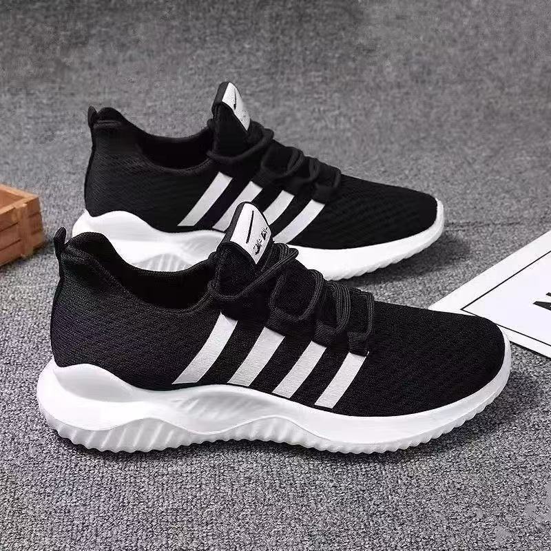 FEELING New Trendy Men's shoes Breathable Mesh Sports Shoes  Lightweight Running Sneakers for Men Classic Black & White Casual Athletic Footwear