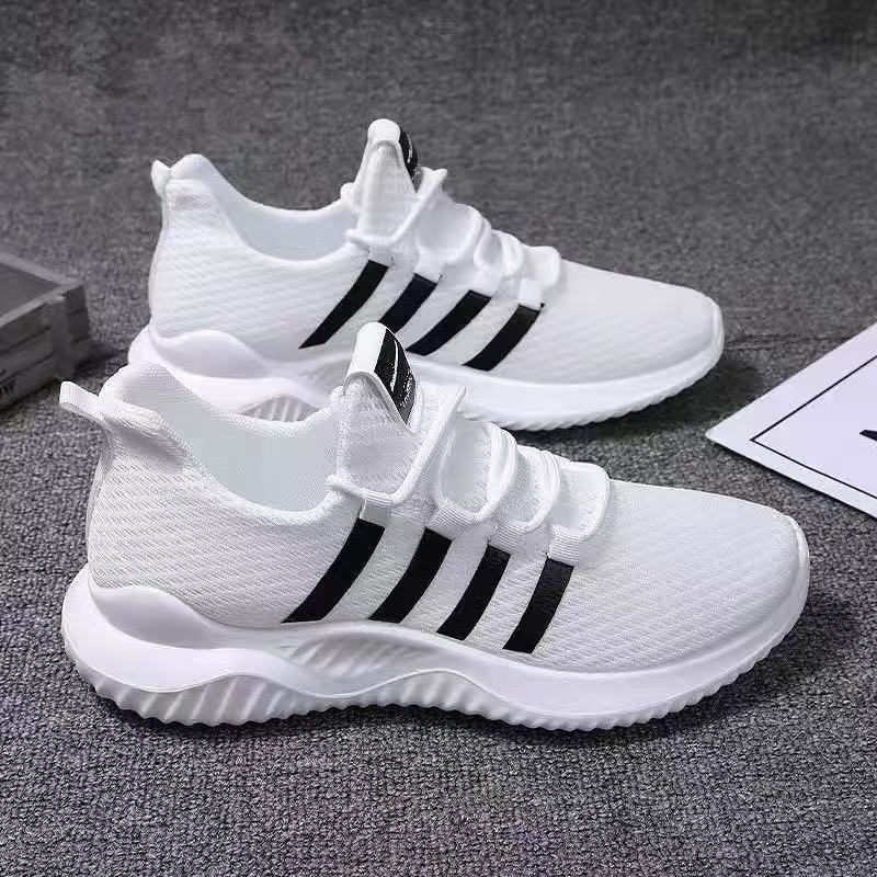 FEELING New Trendy Men's shoes Breathable Mesh Sports Shoes  Lightweight Running Sneakers for Men Classic Black & White Casual Athletic Footwear