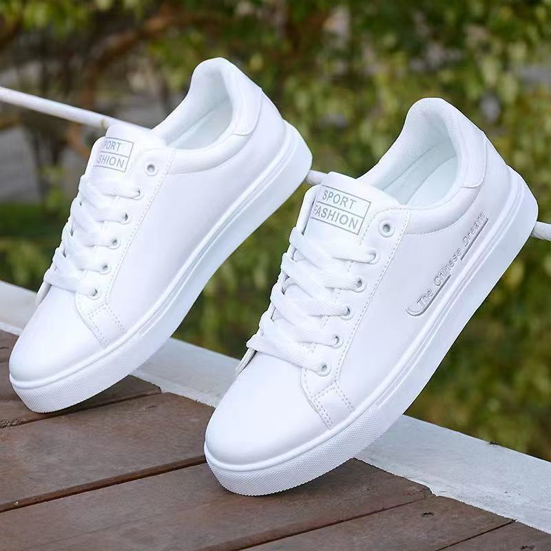FEELING [Newest·Hot Sale] Fashion Men's White Sneakers Leather Durable Breathable Sports Shoes Flat Shoes Waterproof Men's