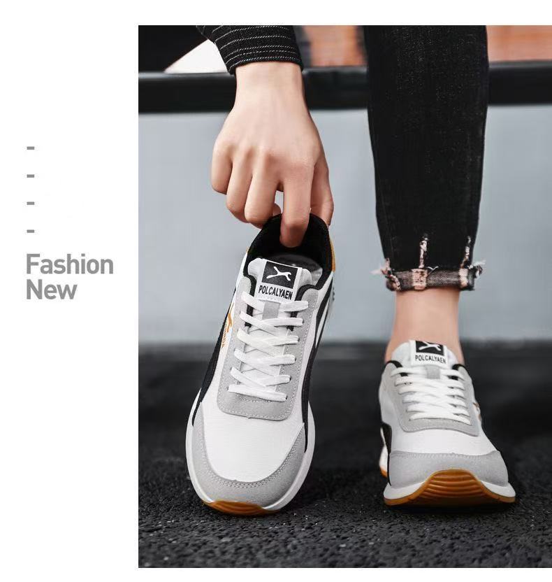 FEELING [New·Hot Sale] Size 40-46 Men's Gump Shoes Sports Shoes Breathable Multi-Material Leather Patchwork Soft Bottom Durable Men's Sports Shoes's Running Shoes